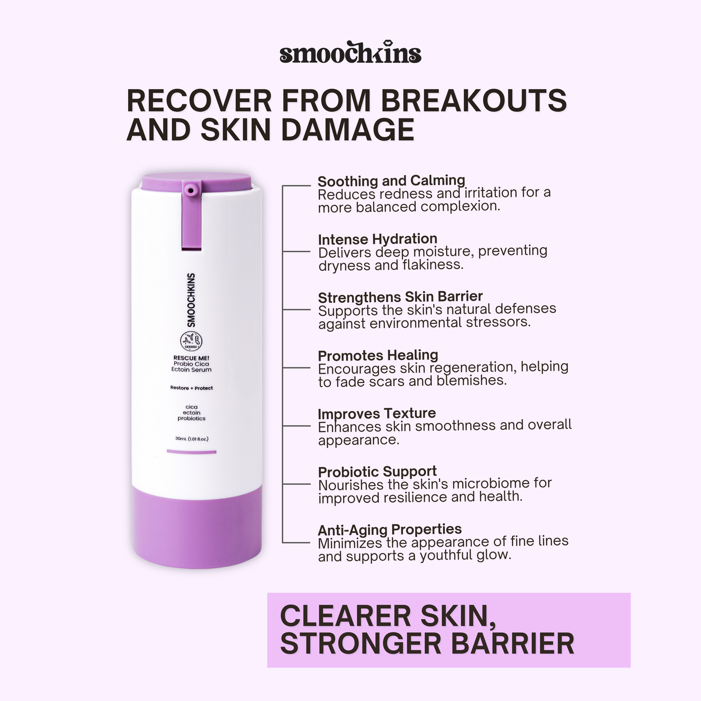 Smoochkins Rescue Me! Probio Cica Ectoin Serum