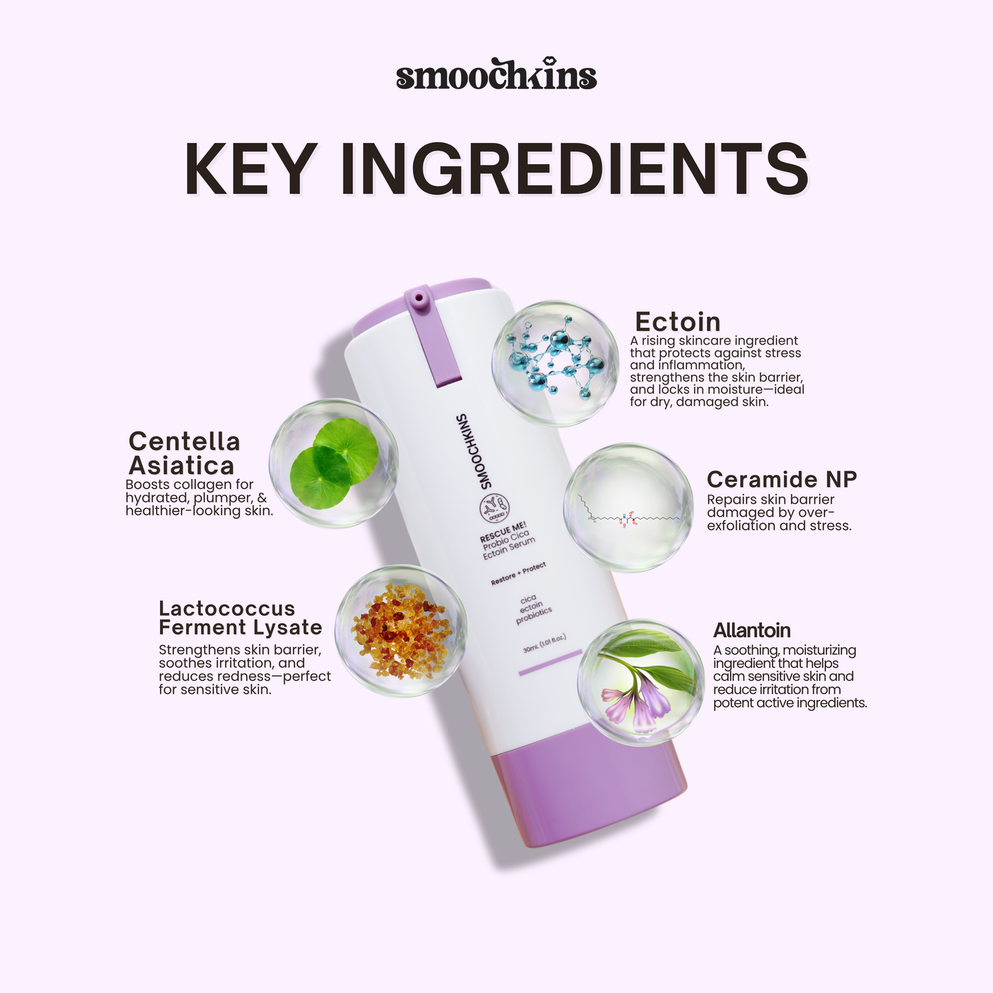 Smoochkins Rescue Me! Probio Cica Ectoin Serum