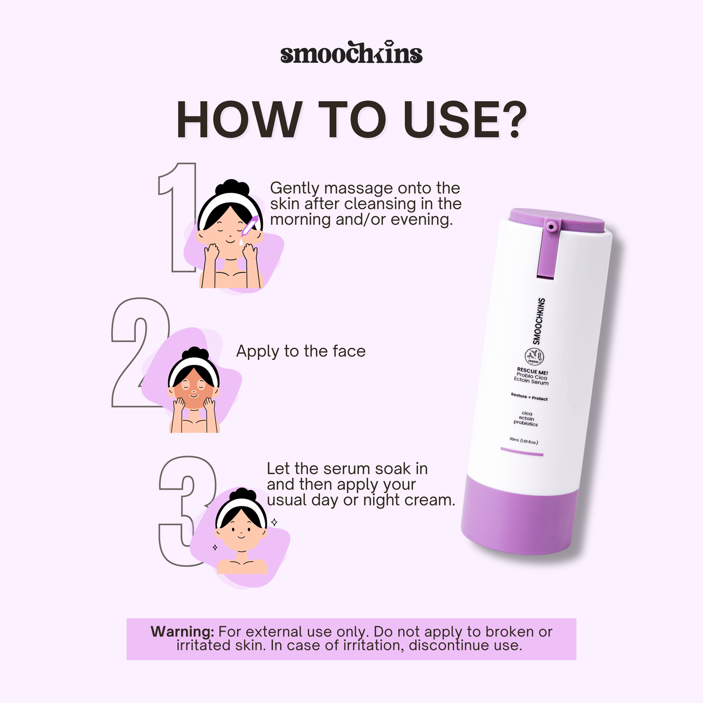 Smoochkins Rescue Me! Probio Cica Ectoin Serum