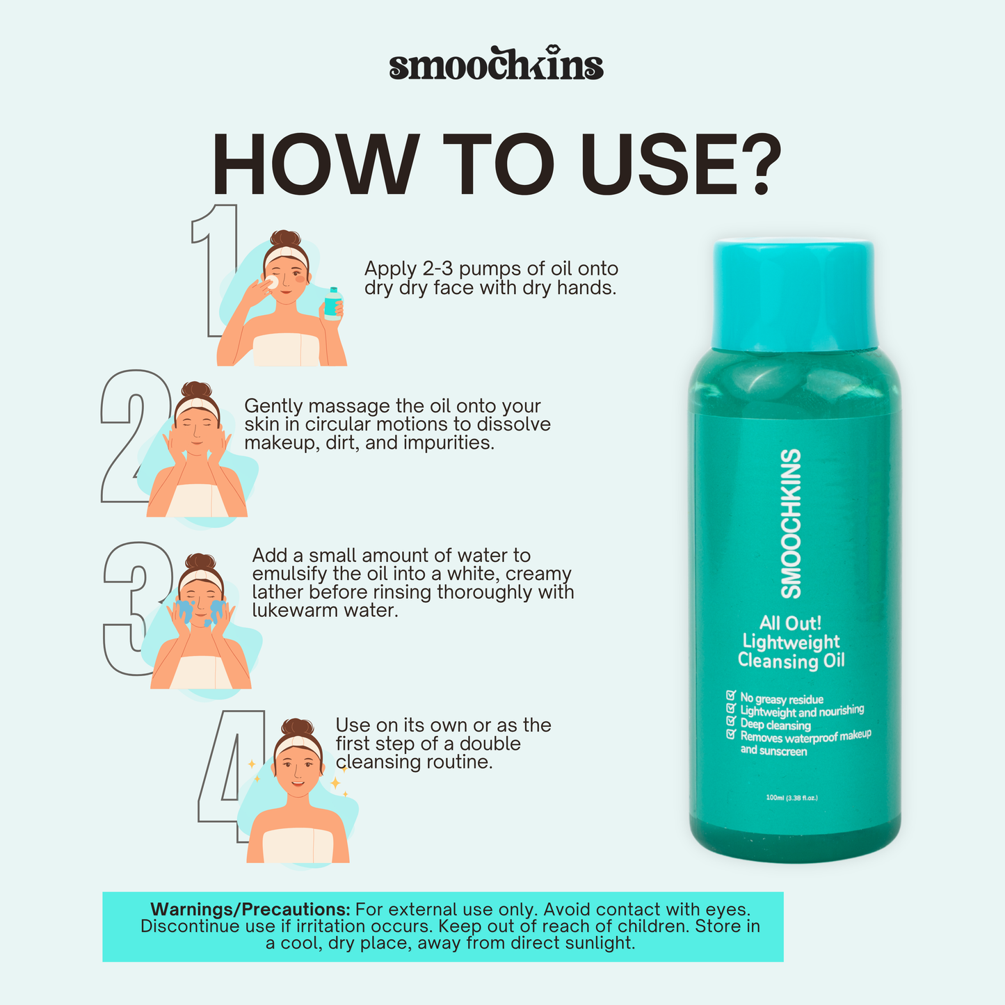 Smoochkins All Out! Lightweight Cleansing Oil