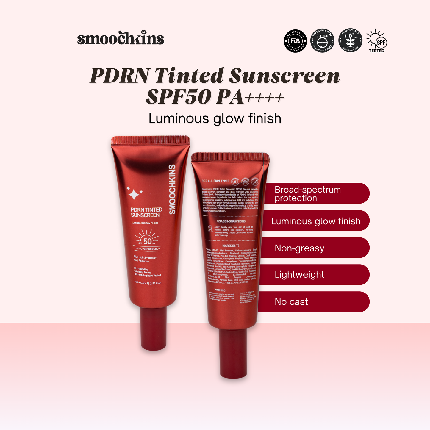 Smoochkins PDRN Tinted Sunscreen SPF50PA++++