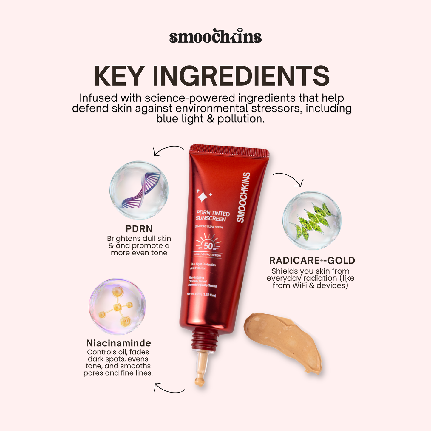 Smoochkins PDRN Tinted Sunscreen SPF50PA++++
