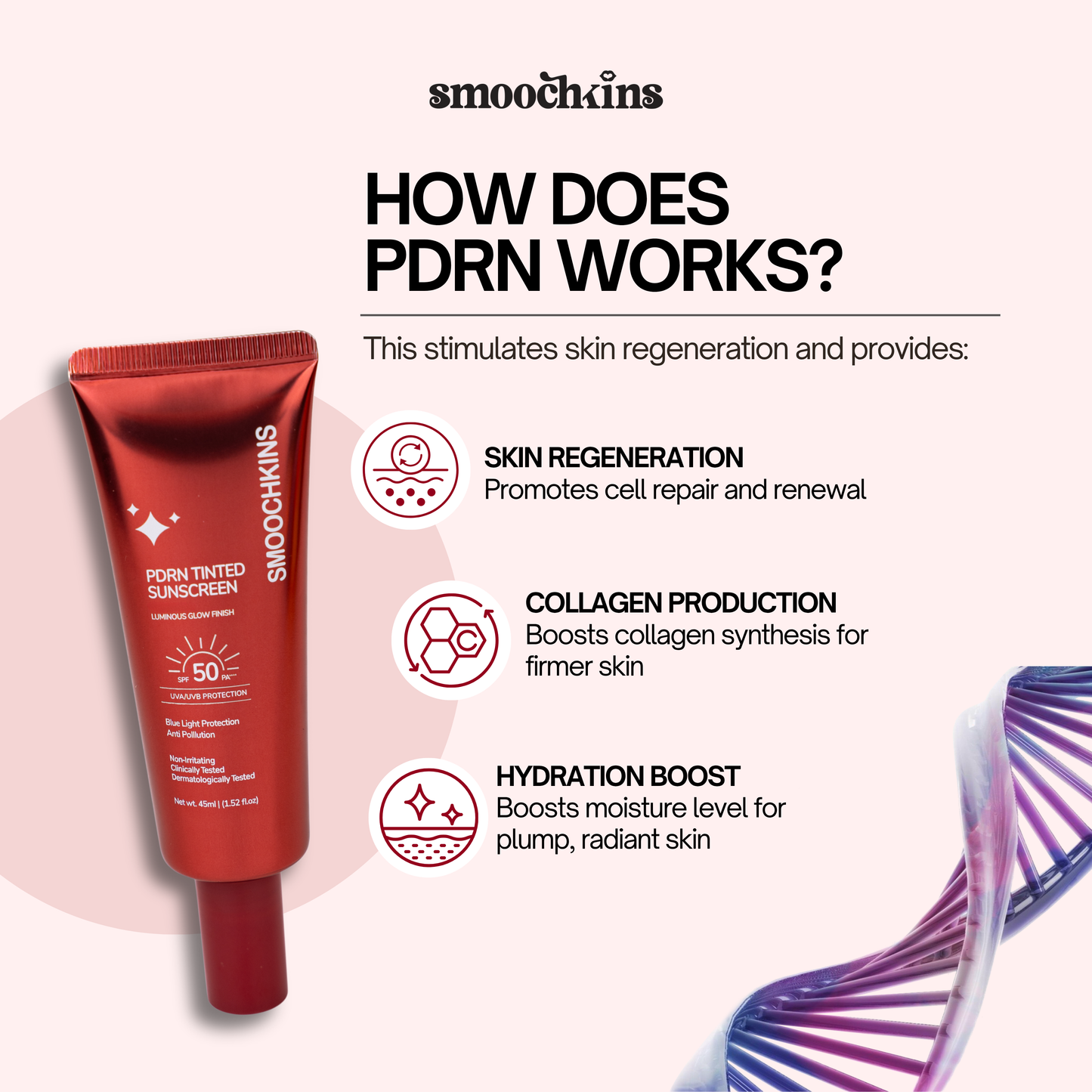 Smoochkins PDRN Tinted Sunscreen SPF50PA++++