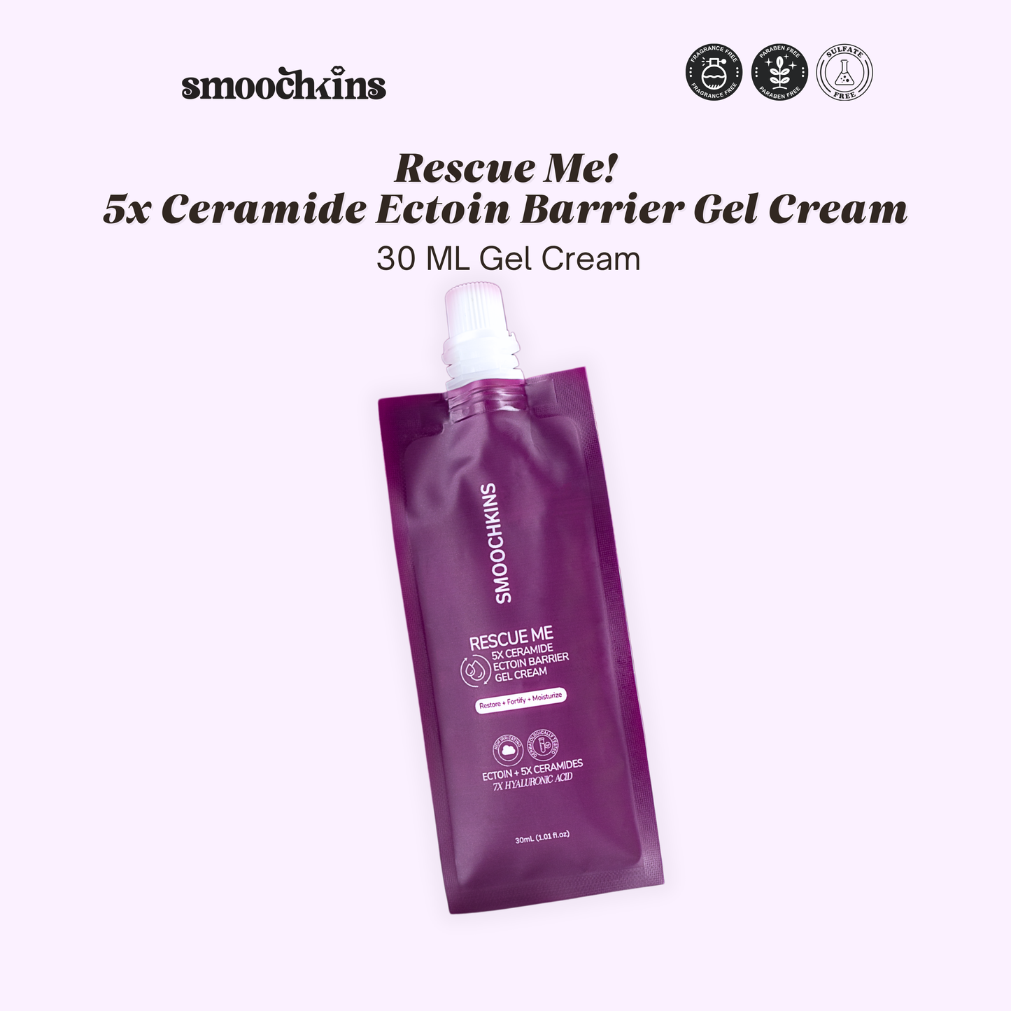 Smoochkins Rescue Me! 5X Ceramide Ectoin Barrier Gel Cream Moisturizer