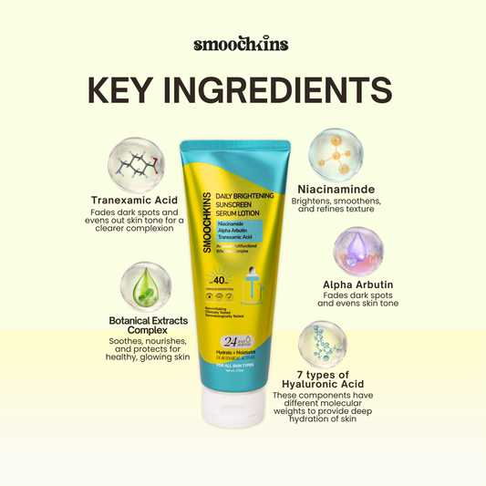 Smoochkins Daily Brightening Sunscreen Serum Lotion SPF40 PA+++