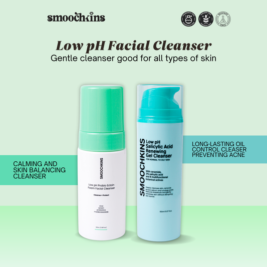 Smoochkins Low pH 2% Salicylic Acid Cleanser 150ml & Probio Ectoin Foam Facial Cleanser 100ml Gel