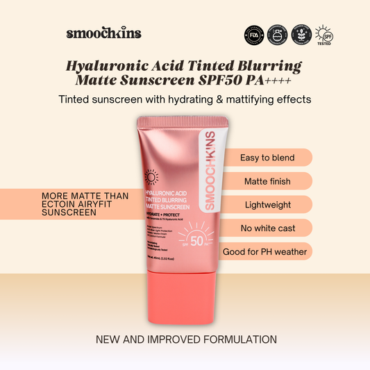 Smoochkins Hyaluronic Acid Tinted Blurring Matte Sunscreen SPF50 PA++++